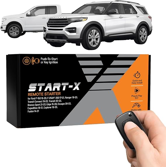 Start-X Remote Start Kit for Ford F-150/250/350, Expedition & Other Models | Push-to-Start & Key Blade Vehicles | Plug & Play Install | Zero Wire Splicing | Use Your OEM Key Fob | DIY System
