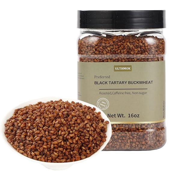 Premium Himalayan Tartary Buckwheat Tea,16Oz/453g,Black Roasted Buckwheat ,100%Natural & Caffeine Free,Aromatic.