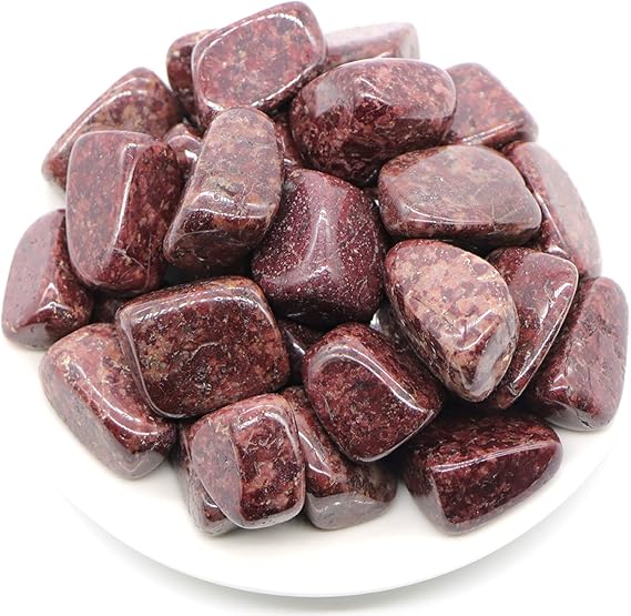 AAKOMA Natural Red Spot Jasper Quartz Crystals and Stones Tumbled Bulk Specime Stones Home Aquarium Decoration