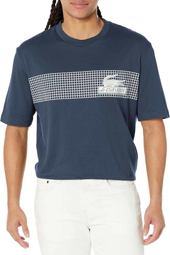 Lacoste Men's Contemporary Collections Loose Fit Tennis Print T-Shirt