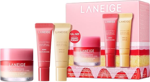 Lanage Berry Sweet Lip Trio Set Lip Balm Lip Scrub Lip Pack Moisturizing Korean