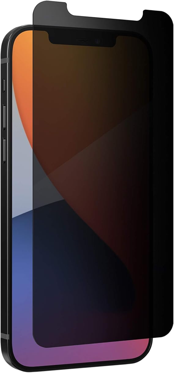 ZAGG Glass Elite Privacy - Privacy Screen Protector for iPhone 12 Pro, iPhone 12, iPhone 11, iPhone XR InvisibleShield - 3X Impact Protection (200106681)