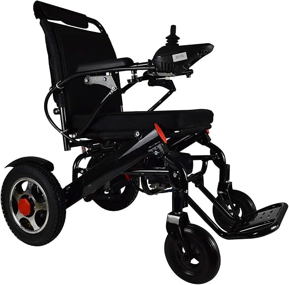 Fold and Travel Lightweight Electric Wheelchair, Mobility Scooter Wheel Chair, Aviation Travel Safe Power Wheelchair Foldable Silla de Ruedas Electrica para Adultos (Black, 17" Seat Width)
