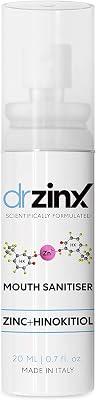 Dr ZinX Bad Breath Treatment, Long Lasting Vegan Zinc Spray, Breath Freshener, Hydrating Oral & Throat Spray with Zinc and Hinokitiol  Peppermint, Alcohol Free 200 Sprays