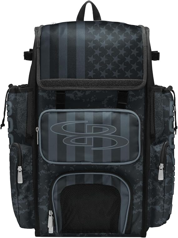 Boombah Superpack Bat Bag - Backpack Version (no wheels) - Holds 4 Bats - USA Clandestine 2 - Multiple Color Options