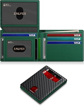 Wallet for Men Slim RFID Blocking Leather Credit Card Holder Wallet for 14 Cards, Bifold Minimalist Thin Wallet with 2 ID Windows & Cash Slot, Front Pockt Carteras Para Hombres, Birthday Gifts for Men