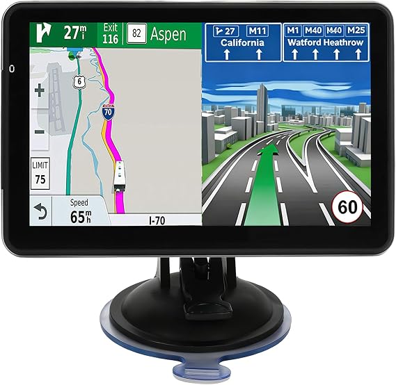 Car GPS Navigation, Latest 2025 Map 7-Inch GPS Navigation System for Car with Turn-by-Turn Directions, Touchscreen Display, Windshield Mount,Pre-Installed North America Lifetime map Free Update