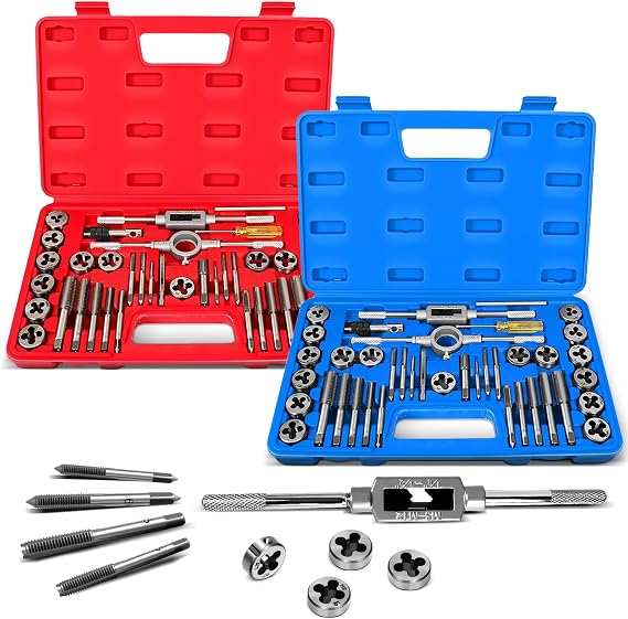 Tap and Die Set M3-M12, 80pcs Thread Repair Kit | For Restoring Internal & External Threads, Mechanics, DIYers, and Industrial Maintenance, Durable Bearing Steel Construction