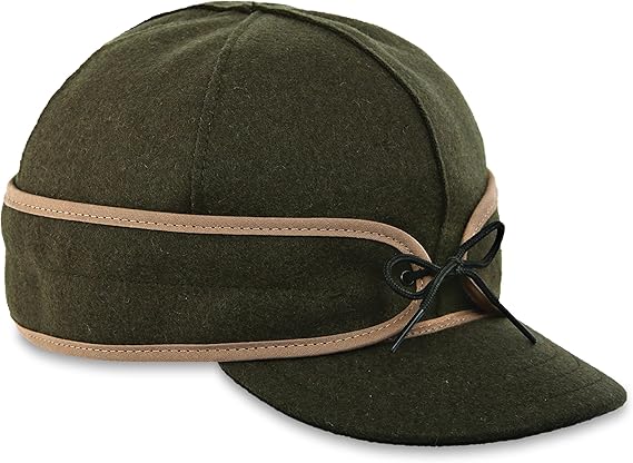 Stormy Kromer The Original Cap, Wool Blend Hat, Winter Warm Outdoor Cap for Men, Women, with Cotton Flannel Lining, Earflaps, Classic Cold Weather Gift, Olive, Size 7 5/8