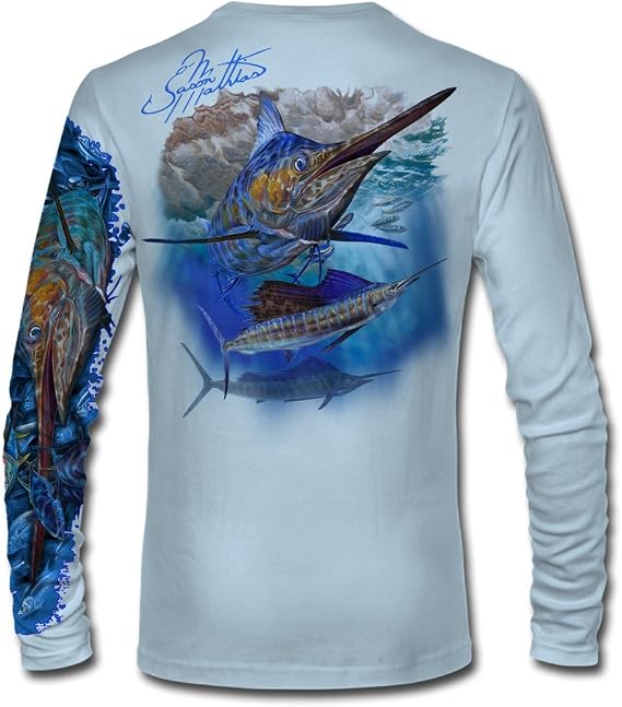 Blue Marlin Sailfish UPF 50+ Long Sleeve High Performance Fishing Shirt (JM005)