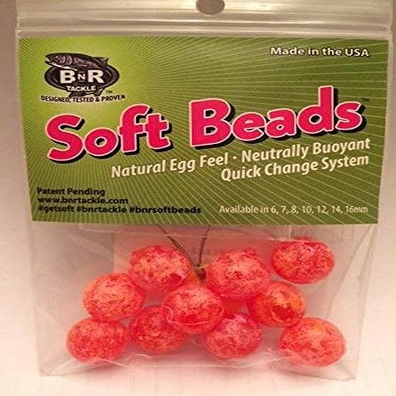 Bnr Tackle SBCL20 Soft Beads, 20 mm, Clown, Neutral Buoyancy, 10/Pack