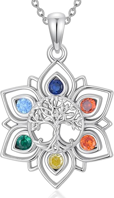Best Gifts for Mom 925 Sterling Silver Tree of Life Necklace Mother Daughter/Son Lotus Pendant Mother Jewelry for Mother's Day Christmas
