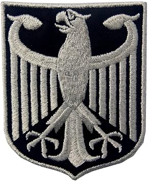 Germany Coat of Arms German Eagle Shield Metallic Embroidered Iron On Sew On Patch