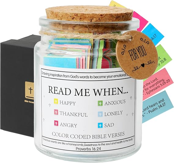 Bible Verses Jar, the Hope Bible Jar, Women Church Faith Based Gifts, Easter Basket Stuffers or Graduation For Her, Bible Accessories Women