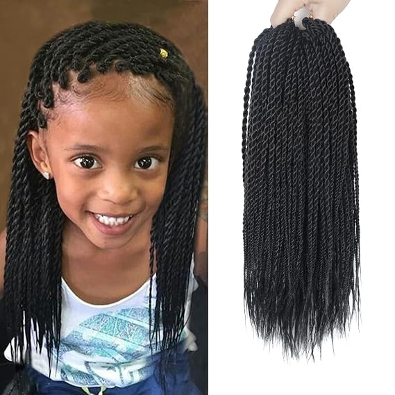 Crochet Hair for Black Women - 18 Inch&12 Inch 8 Packs Senegalese Twist Crochet Hair Pre Looped, 35 Strands/Pack Twist Crochet Hair