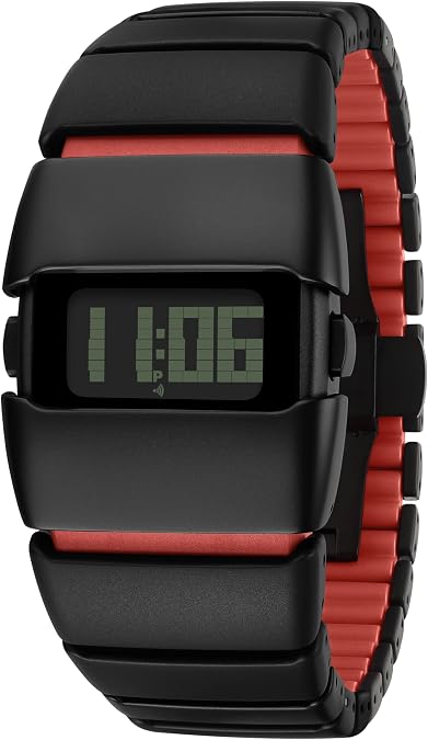 BENLYDESIGN Unique Metal Digital Watch for Men, Retro 2000s Vintage OLED Display Ironman Watch Men Style Stainless Steel Band Waterproof Minimalist Unisex Streetwear Gift for Men X6000