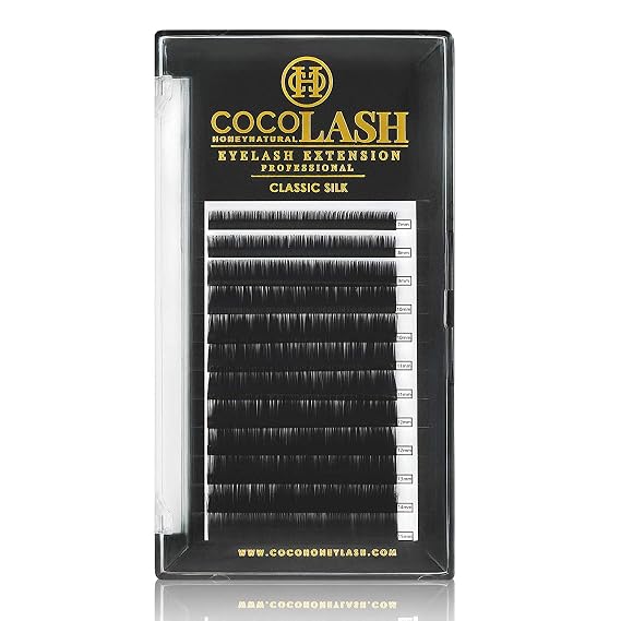 COCO Honey Lash Eyelash Extensions, Classic C Curl [0.15mm], Faux Mink Individual Lash Extensions (Length: 7mm / 8mm / 9mm / 10mm / 11mm / 12mm / 13mm / 14mm / 15mm / Mix) (Mix (7-15mm))