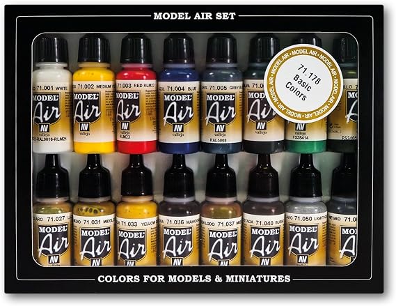 Vallejo WWII Allied Model Air Paint, 17ml (Pack of 16)