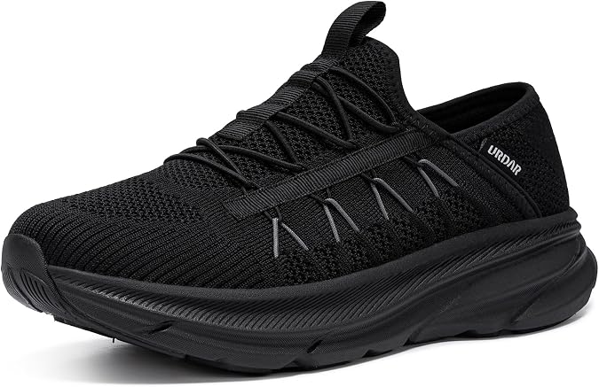 Mens Slip On Running Shoes Comfortable Walking Sneakers Athletic Breathable Workout Shoes for Men (12, Shadow Black)