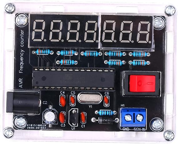 HUIOP Frequency Meter,10MHz Frequency Meter DIY Kit Frequency Counter AVR Frequency with Shell Counter Cymometer Frequency Measurement 0.000 001Hz Resolution
