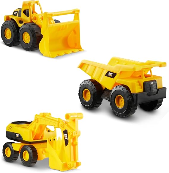 Cat Construction 7" Dump Truck, Loader, Shovel Toy Combo Pack
