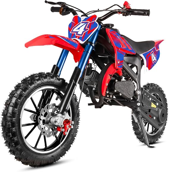 Kids Dirt Bike 50cc Gas Powered, Gas Pit Bike 24 MPH, for Beginners, Blue