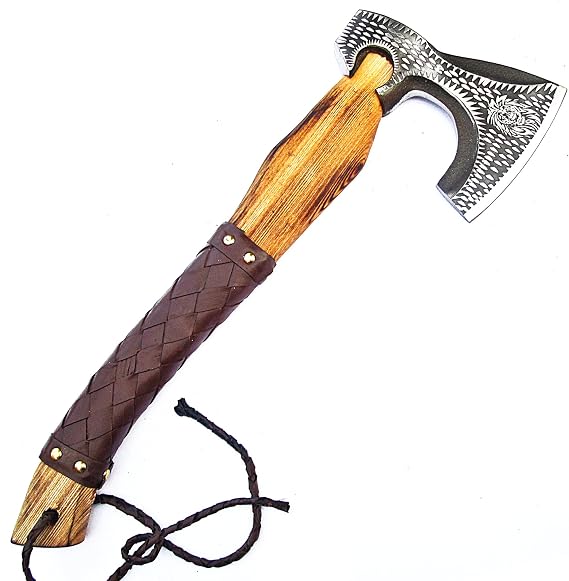 Splitting Axe Camping Chopping Hatchet Viking Tomahawk Battle Hunting Outdoor Solid Wood Handle 9971