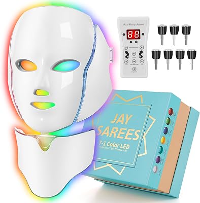 Red-Light-Therapy-for-Face, 7-1 Colors Led Face Mask Light Therapy, Facial Skin Care Mask, Birthday, Christmas, Mothers Day, Valentines Day Gifts for Her Women Mom Best Friend Wife Teacher White