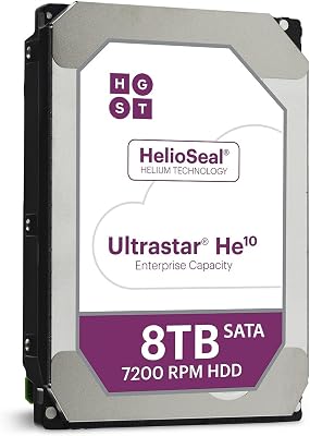 HGST 8TB Enterprise Capacity 3.5 HDD 7200RPM SATA 6Gbps 256 MB Cache Internal Bare or EOM Drive HUH721008ALE600