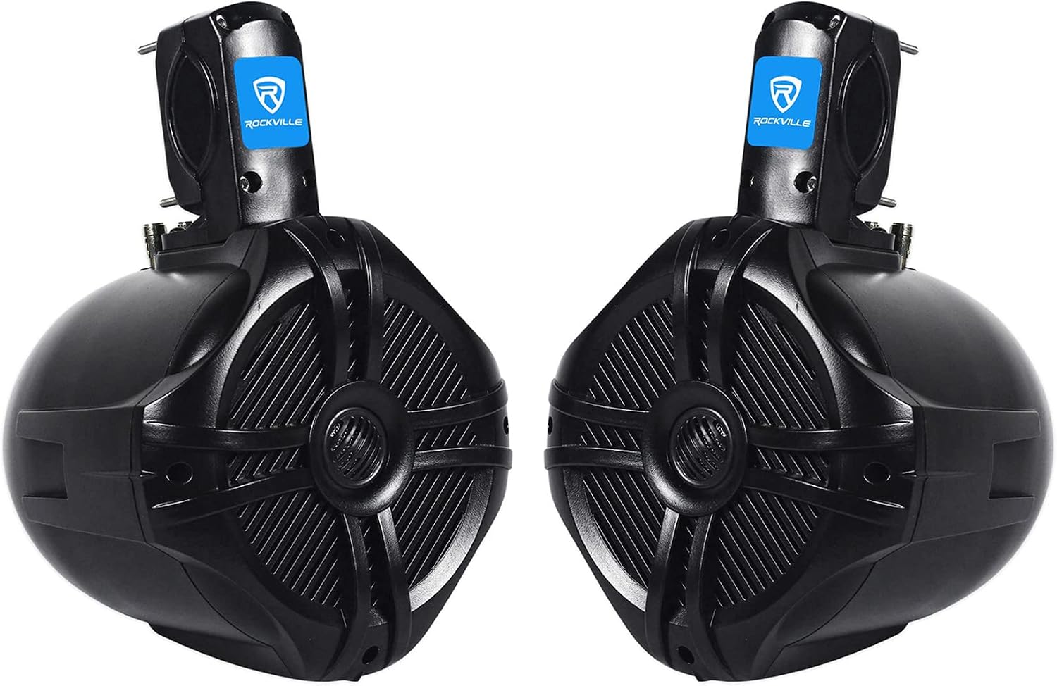 Rockville RWB65B 500W 6.5 2-Way Marine Wakeboard Tower Speakers, 4 Ohm, Waterproof, Durable Mounting, High-Fidelity Sound, for Boats, Jeeps, ATVs, 2-Piece