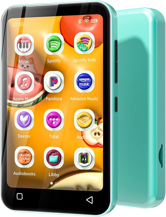 TIMMKOO 80GB Kids MP3 Player with Bluetooth and WiFi, Parental Controls, 4" Music Player with Spotify, Audible Up to 1TB (Blue)
