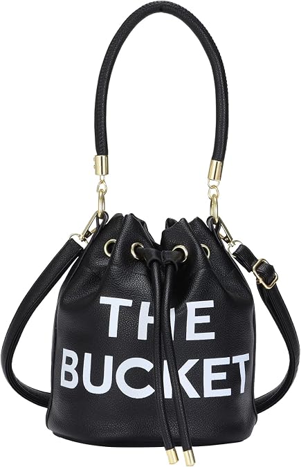 JQAliMOVV Mini Leather Bucket Bags for Women Drawstring Bucket Purse Crossbody Handbags Hobo Bag