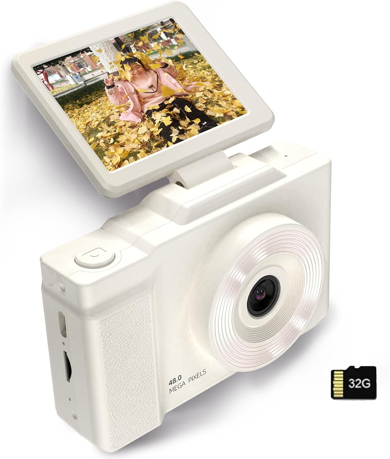 Digital Camera, 4K Digital Camera, Compact Camera, 30 FPS, 68 Megapixel Combination, High Definition, 1080P Video Recording, Student Digital Camera, AF Autofocus, 2.8 Inches, Rechargeable, 16x Digital Zoom, Christmas Pocket for Beginners, Kids Birthday, Lightweight, Easy to Carry, 32GB Micro SD Card H13