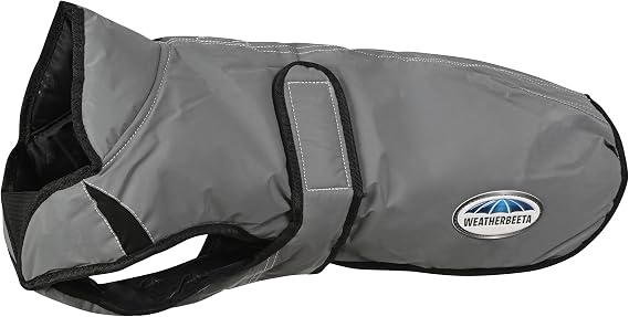 WeatherBeeta ComFiTec Reflective Dog Coat Medium, Silver, 12"