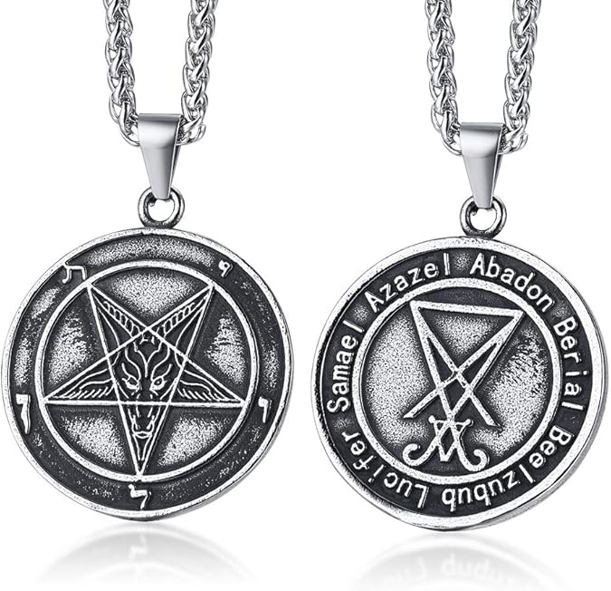 Stainless Steel Church of Satan Necklace for Men