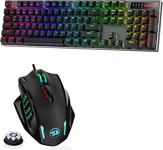 Redragon M908 MMO Mouse K556 PRO Gaming Keyboard Bundle