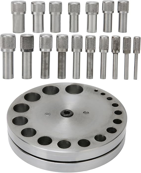 Disc Cutter Set, Professional Metal Forming Punch Tool, Craftsmen and Amateurs Jewelry Making Kit, 17 Model Metal Punching Die with Steel Material, Suitable for Home and Shop Use