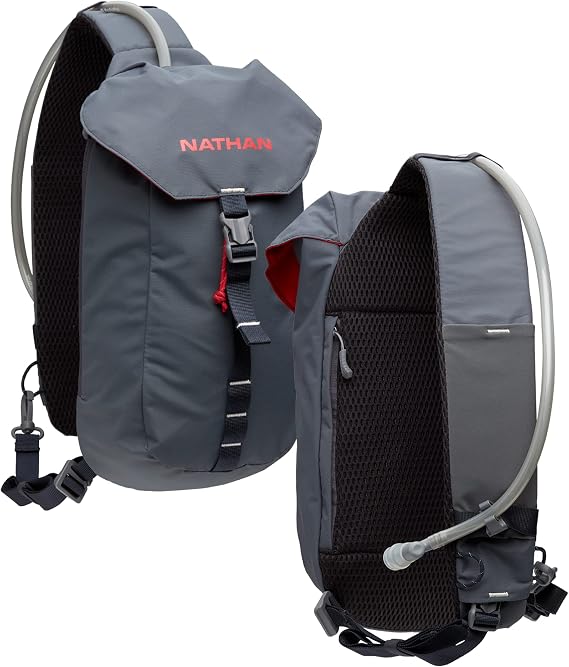 Nathan Limitless Hydration Sling, Two Side Pockets & Small Zipper Stash Pocket for Essential Storage, Breathable & Moisture Wicking