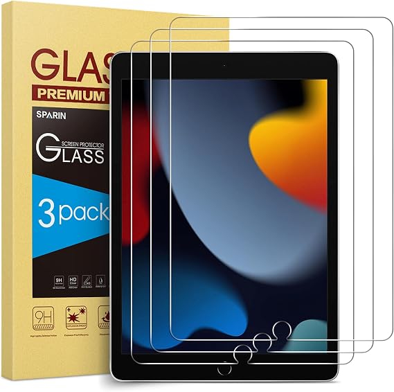 SPARIN 3 Pack Screen Protector for iPad 9th 8th 7th Generation 10.2 Inch