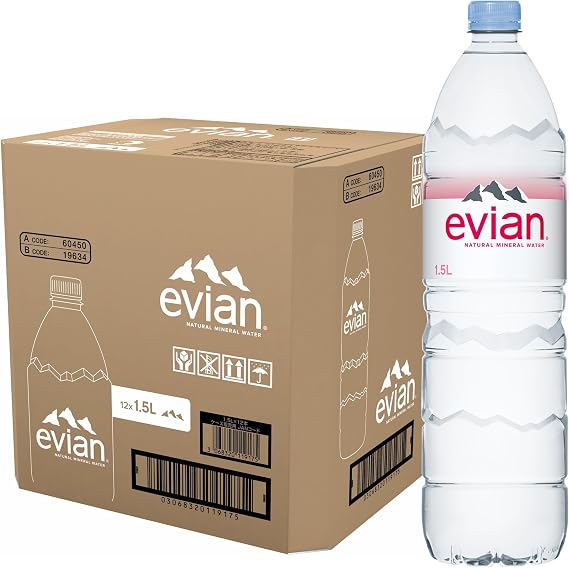 Evian Evian Itoen evian Hard Water Mineral Water PET Bottle 1.5L x 12 Bottles Official Import
