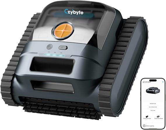 Cordless Robotic Pool Vacuum Cleaner, APP Support,Orange