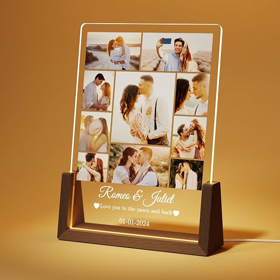 LUCKOR Personalized Picture Frame for Her Him Girlfriend Boyfriend, Custom Gifts for Women Men, Customized Photo Gifts for Couple Wife Husband on Anniversary Birthday