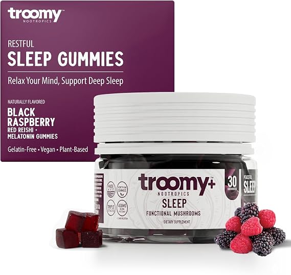 Troomy Sleep Melatonin Gummies for Adults and Kids, Vegan - 30 Count