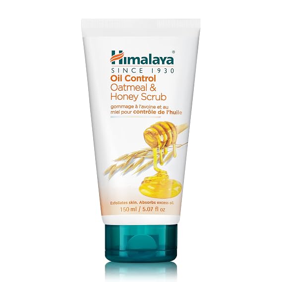 Himalaya Oil Control Oatmeal & Honey Scrub to Control Oily Skin & Remove Dead Skin Cells, 5.07 oz