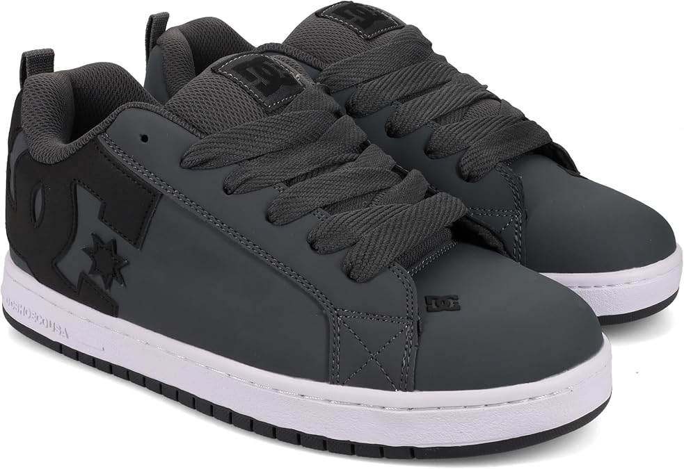 DC Men's Court Graffik Casual Skate Shoe, Dark Grey/Black/White., 10, Dark Grey/Black/White, 28.0 cm