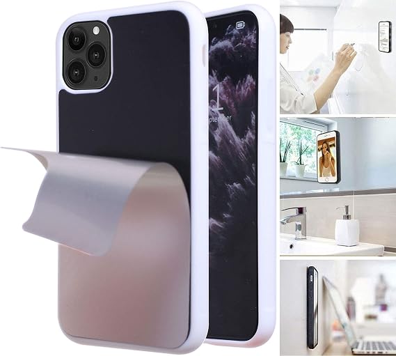 Gravity Case iPhone 11 Pro, Anti Gravity Stick Case That Sticks to Anything Sticky Magic Nano Suction AntiGravity Goat Case with Dust Proof Film for iPhone 11 Pro (White)
