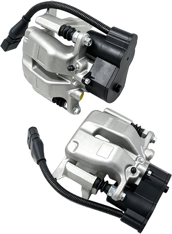 Pair Rear Electronic Parking Brake Caliper W/Actuator Replacement for 2004-2010 Audi A8 S8 Part# 4E0615403A 4E0615404A 4E0998281B