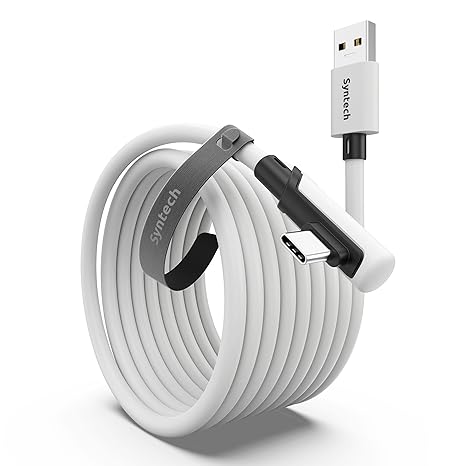 Syntech Link Kablosu 5m, Meta Quest 3/3S/2 için USB 3.0 - USB-C Kablosu, Beyaz