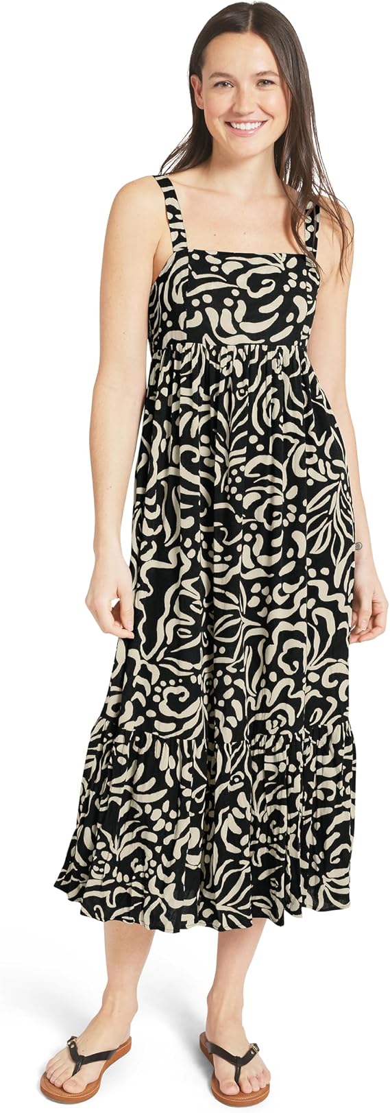 Billabong Women's Relaxed Fit Casual Smocked Top Maxi Dress