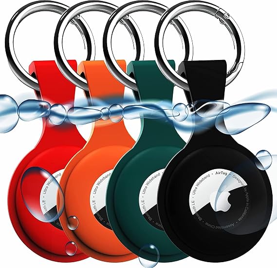 4 Pack AirTag Holder for 2nd Gen (2026) & 1st Gen, AirTag case with Anti-Lost Keychain